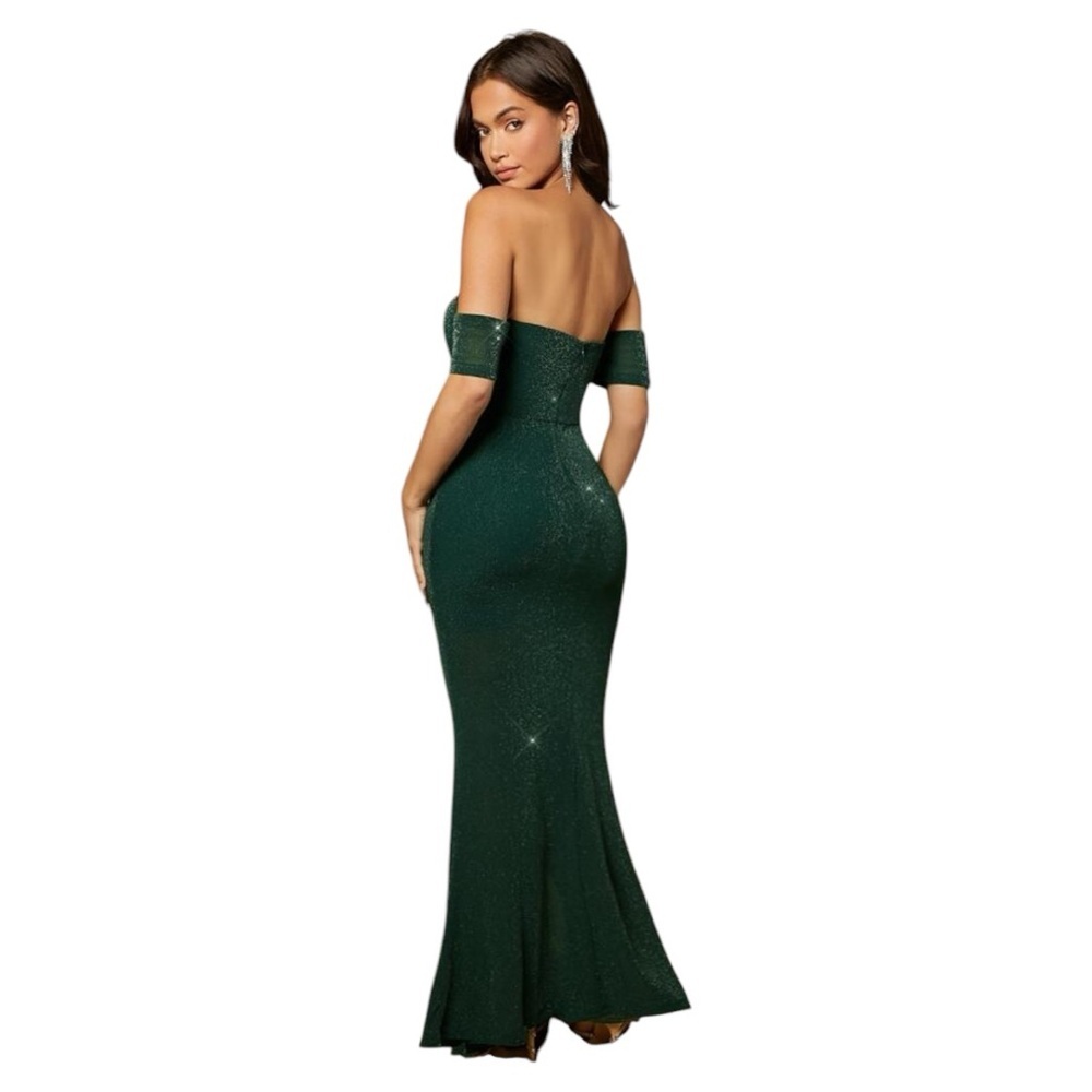 Belle Off Shoulder Ruched Split Thigh Dress - Picture 2 of 5